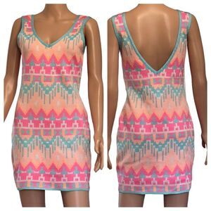 2B by bebe Multicolored Knit Sleeveless Bodycon Dress LARGE